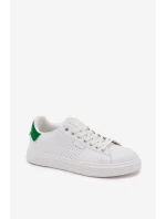 Trampki Sneakersy Męskie Z Eko Skóry Big Star OO174116 Biało-Zielone
