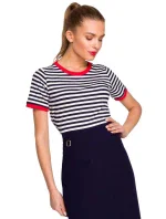 Sukňa s vysokým pásom S297 tmavo modrá - Stylove Sukňa s vysokým pásom S297 tmavo modrá - Stylove