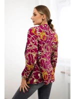 Bavlnená bunda s farebnou potlačou tmavo fialová Bavlnená bunda s farebnou potlačou tmavo fialová