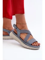 Ľahké dámske pohodlné sandále na suchý zips Blue Ceclea Ľahké dámske pohodlné sandále na suchý zips Blue Ceclea