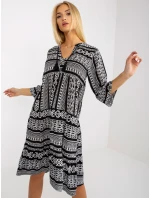 Šaty D73771M30214A1EN čiernobiele