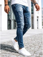 Pánske tmavomodré džínsové nohavice FashionStreet UX3995 Pánske tmavomodré džínsové nohavice FashionStreet UX3995