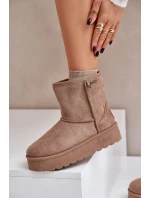 Wysokie Śniegowce Damskie Na Platformie Big Star OO274A097 Beżowe