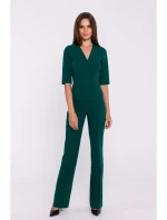 S377 Peplum overal - zelený S377 Peplum overal - zelený