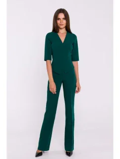 S377 Peplum overal - zelený