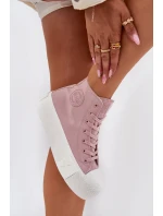 Dámske plátenné tenisky na platforme Big Star - ružové