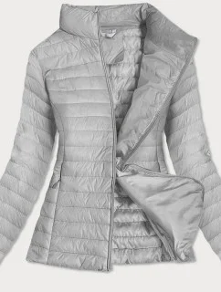 Šedá dámska prešívaná bunda (6651)