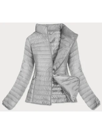 Šedá dámska prešívaná bunda (6651)