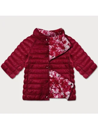 Červená/kvetinová obojstranná dámska bunda s 3/4 rukávmi Minority (M23-7010-16) Červená/kvetinová obojstranná dámska bunda s 3/4 rukávmi Minority (M23-7010-16)