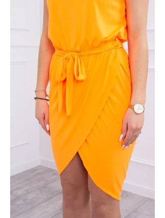 Šaty s obálkou dole oranžové neónové