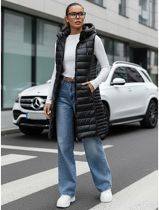 Dámska prešívaná vesta s kapucňou TY5255 čierna - FashionStreet Dámska prešívaná vesta s kapucňou TY5255 čierna - FashionStreet