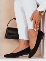 Dámske semišové baleríny s plochým podpätkom GLAMINO black FashionStreet ZY0763