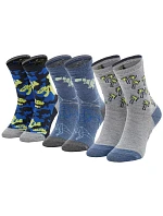 Skechers 3PPK Chlapčenské voľnočasové ponožky, ktoré svietia v tme SK41078-9303, viacfarebné, veľkosť 27–30