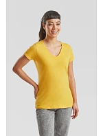 Fruit of the Loom Lady-Fit Valueweight V-Neck T Dámske tričko s výstrihom do V 16.1398 čierne