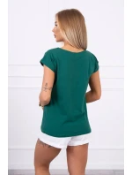 Blúzka s potlačou pier zelená