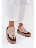 Kožené dámske tenisky na platforme Zazoo N1269S2 beige Kožené dámske tenisky na platforme Zazoo N1269S2 beige
