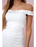 Dámske španielske šaty s volánmi 9097 White - K-Fashion