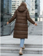 FashionStreet dámska zimná dlhá hnedá bunda TY5475
