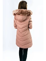 Dámska dlhá prešívaná zimná bunda Old Pink (7689) Dámska dlhá prešívaná zimná bunda Old Pink (7689)