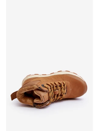 Buty Trekkingowe Trapery Ocieplane Dziecięce Camel Big Star MM374202