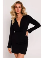 M783 Mini šaty s golierom - čierne