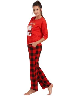 Dámske pyžamo 165/031 červená s medvedíkom - Karol