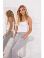 Tepláky so zaväzovaním v páse šedej