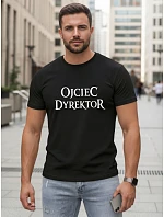 Pánske klasické tričko s nápisom bavlna čierna FashionStreet NX5144R