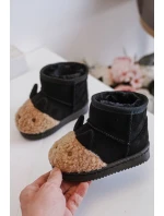 Ocieplane Dziecięce Botki Śniegowce Lamy Czarne Esandira