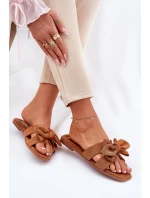 Płaskie Klapki Damskie Z Kokardką Camel Tobin