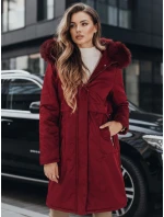 Dámska zimná bunda parka s kožušinou bordová FashionStreet TY5114
