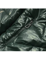 Dámska lesklá zimná bunda Dark Green (m-21008)