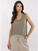 Blúzka D73761M11218A khaki farba