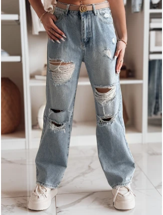 Dámske džínsové nohavice s dierami NOWISTA modré FashionStreet UY2426
