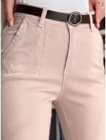 Dámske bavlnené slim fit nohavice s opaskom TAIRONIK ružové FashionStreet UY2548 Dámske bavlnené slim fit nohavice s opaskom TAIRONIK ružové FashionStreet UY2548