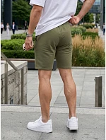 Pánske teplákové šortky so šnúrkou, khaki, FashionStreet SX2627 Pánske teplákové šortky so šnúrkou, khaki, FashionStreet SX2627
