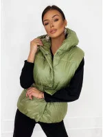 Zelená dámska oversize vesta (KA-016)