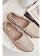 Eleganckie Skórzane Espadryle Damskie Zazoo 10177 Beżowe