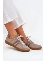 Dámske semišové nízke tenisky Dark Beige Zazoo N1068 Dámske semišové nízke tenisky Dark Beige Zazoo N1068