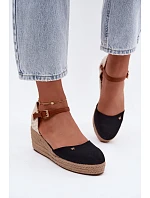 Dámske espadrilky na platforme Wrangler 20261087-25Y Black