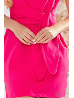Šaty so širokým viazaním v páse Numoco - ružové