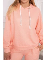 Súprava mikiny s kapucňou marhuľová