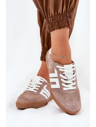 Sneakersy Buty Sportowe Zamszowe Vinceza 79517 Beżowe