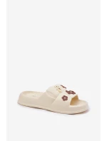 Piankowe Klapki Z Przypinkami Ecru Redienna