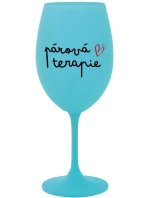 PÁROVÁ TERAPIE - tyrkysová sklenice na víno 350 ml