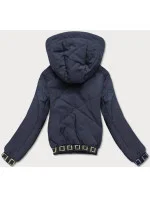 Tmavomodrá dámska bunda typu "bomber" (B8098-3)