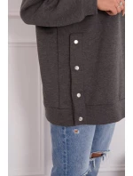 Zateplená mikina so zapínaním na patentky grafitová