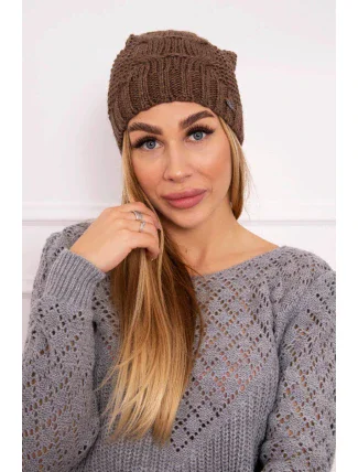 Fleecová čiapka Justyna K253 cappuccino