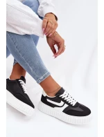 Dámské tenisky na platformě z eko semiše Černé Cadrina