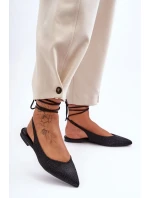 Ženy Tkanicí Baleríny Ozdobené Pytlíky Černé Jange Ženy Tkanicí Baleríny Ozdobené Pytlíky Černé Jange